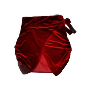 Velvet front slit dress